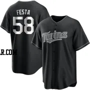 David Festa Men's Minnesota Twins Black/White Replica Jersey