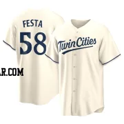 David Festa Men's Minnesota Twins Cream Replica Alternate Jersey