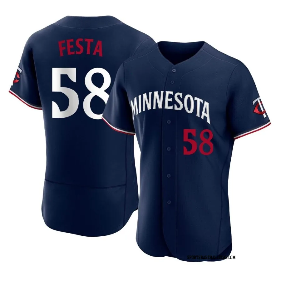 David Festa Men's Minnesota Twins Navy Authentic Alternate Jersey