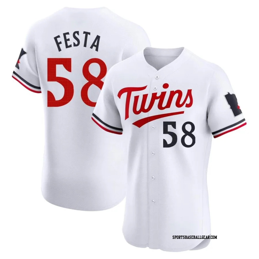 David Festa Men's Minnesota Twins White Elite Home Jersey