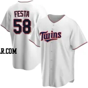 David Festa Men's Minnesota Twins White Replica Home Jersey