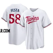 David Festa Men's Minnesota Twins White Replica Home Jersey