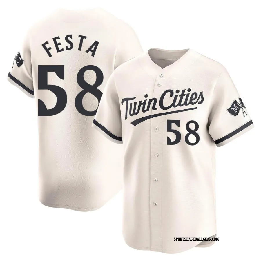 David Festa Youth Minnesota Twins Cream Limited Alternate Jersey