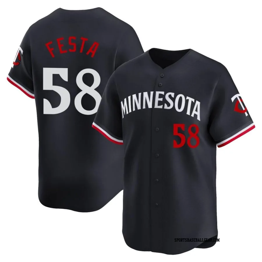 David Festa Youth Minnesota Twins Navy Limited Alternate Jersey