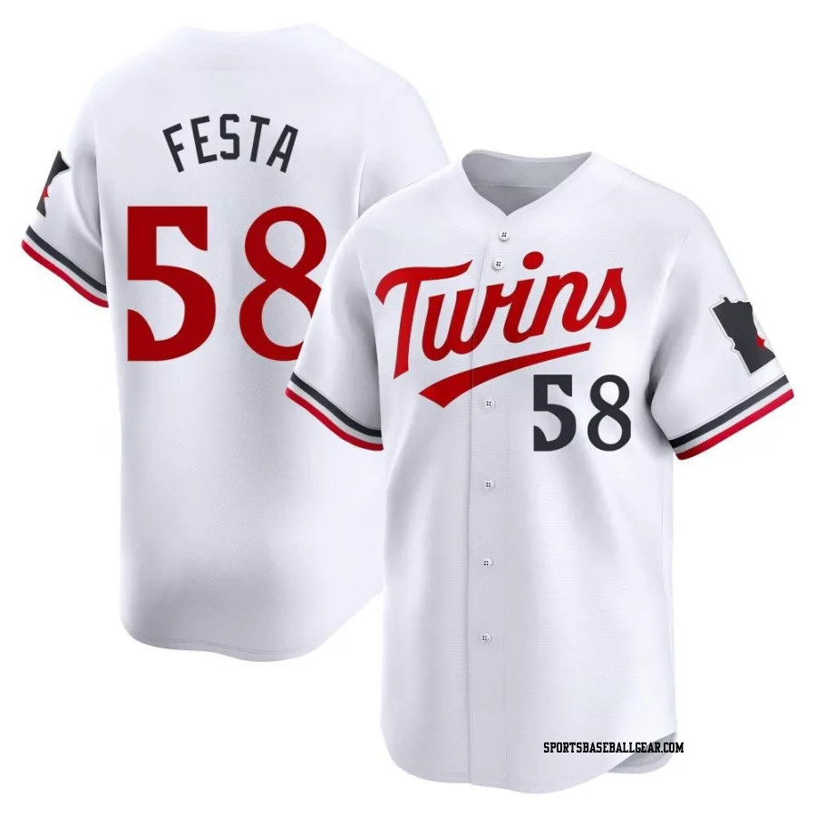 David Festa Youth Minnesota Twins White Limited Home Jersey