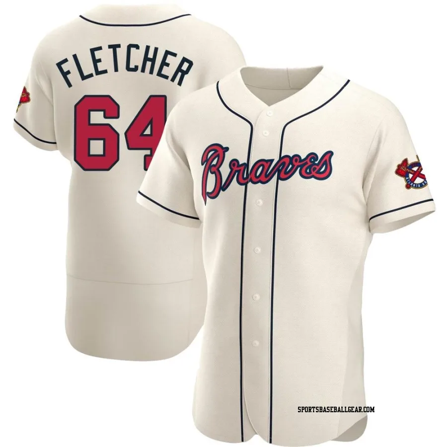 David Fletcher Men's Atlanta Braves Cream Authentic Alternate Jersey