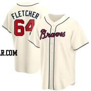 David Fletcher Men's Atlanta Braves Cream Replica Alternate Jersey