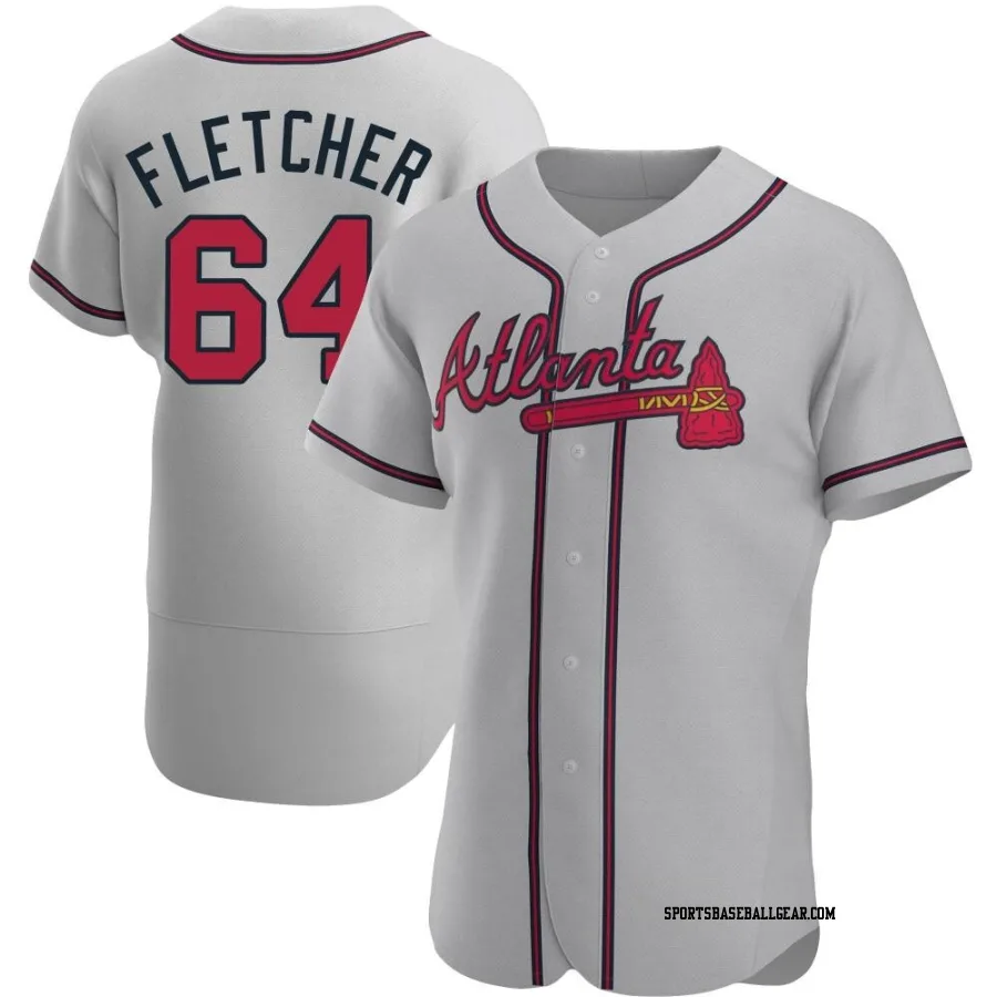 David Fletcher Men's Atlanta Braves Gray Authentic Road Jersey