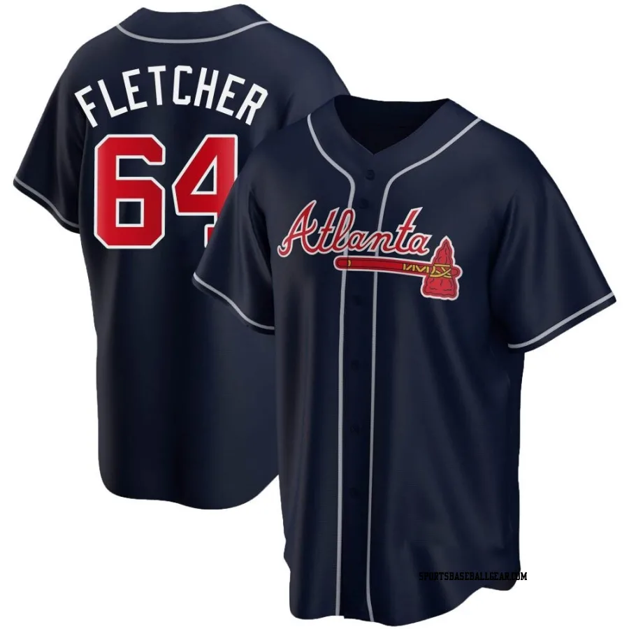 David Fletcher Men's Atlanta Braves Navy Replica Alternate Jersey