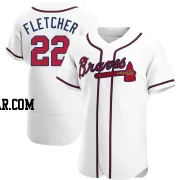 David Fletcher Men's Atlanta Braves White Authentic Home Jersey