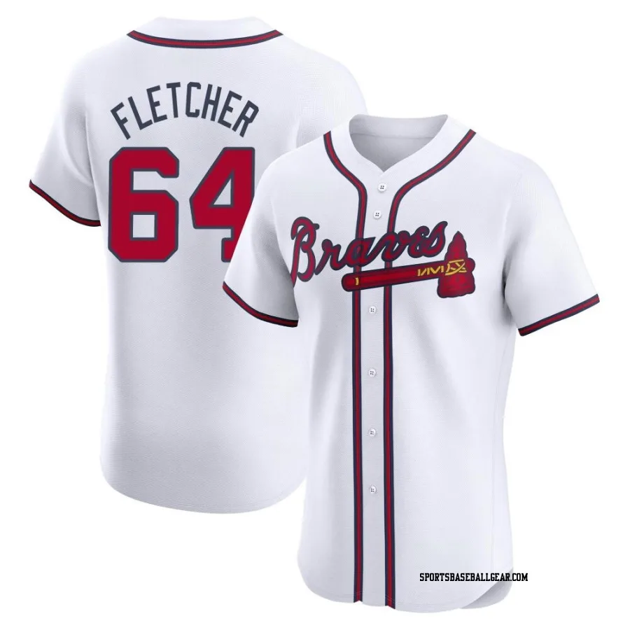 David Fletcher Men's Atlanta Braves White Elite Home Jersey