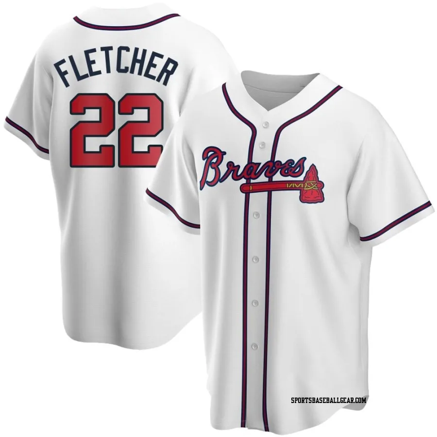 David Fletcher Men's Atlanta Braves White Replica Home Jersey