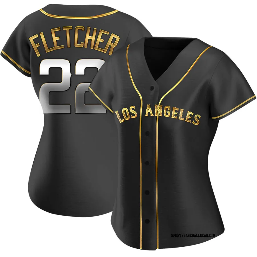 David Fletcher Women's Los Angeles Angels Black Golden Replica Alternate Jersey