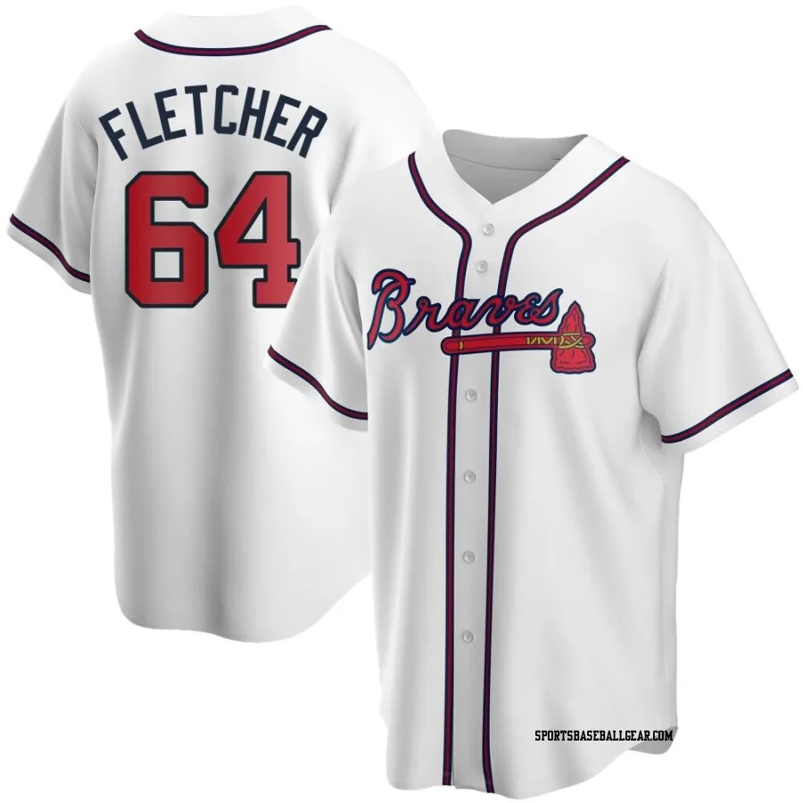 David Fletcher Youth Atlanta Braves White Replica Home Jersey