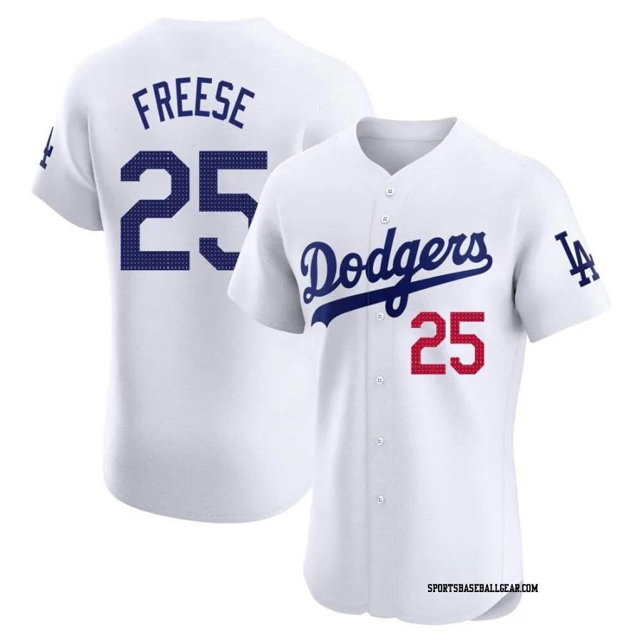 David Freese Men's Los Angeles Dodgers White Elite Home Jersey