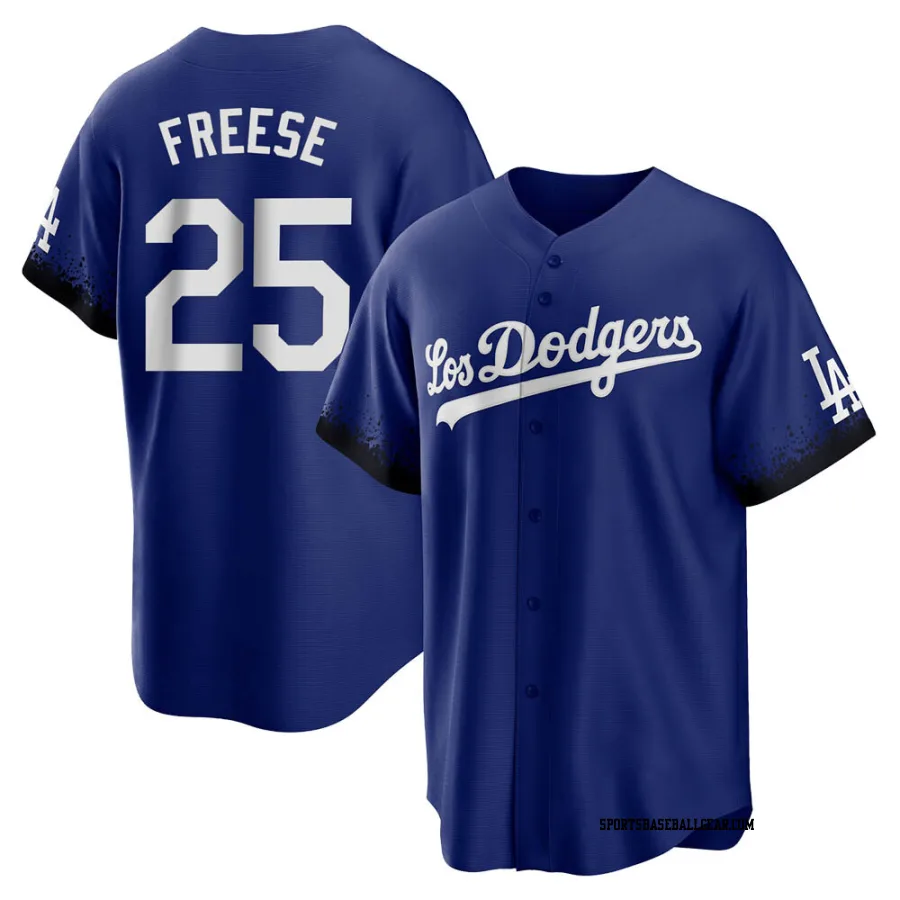 David Freese Youth Los Angeles Dodgers Royal Replica 2021 City Connect Jersey