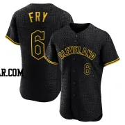 David Fry Men's Cleveland Guardians Black Authentic Snake Skin City Jersey