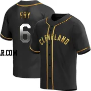 David Fry Men's Cleveland Guardians Black Golden Replica Alternate Jersey