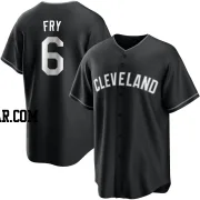 David Fry Men's Cleveland Guardians Black/White Replica Jersey