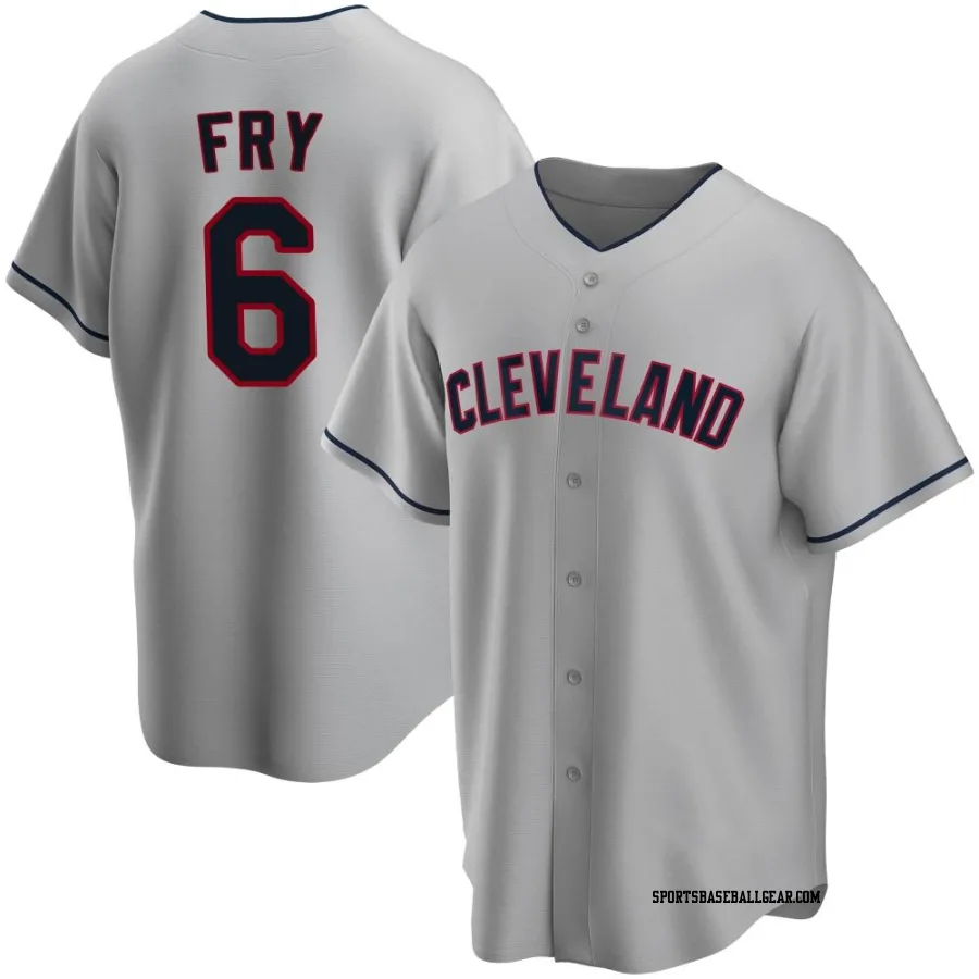 David Fry Men's Cleveland Guardians Gray Replica Road Jersey