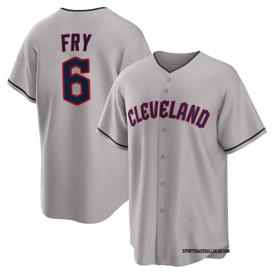 David Fry Men's Cleveland Guardians Gray Replica Road Jersey