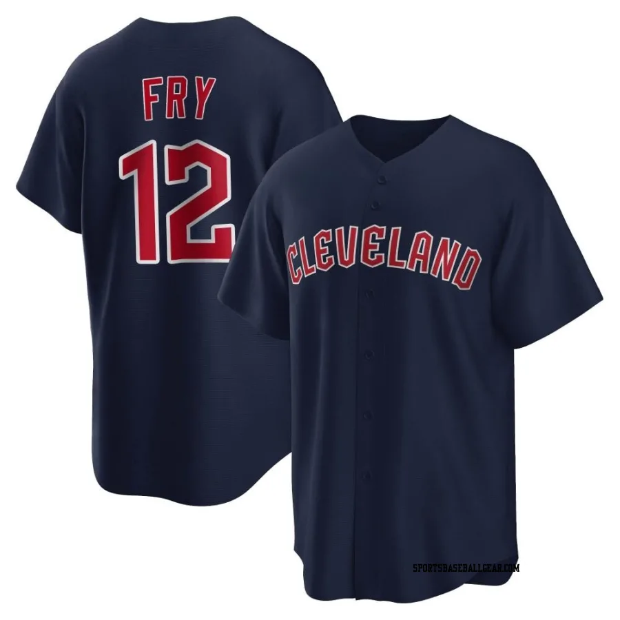 David Fry Men's Cleveland Guardians Navy Replica Alternate Jersey