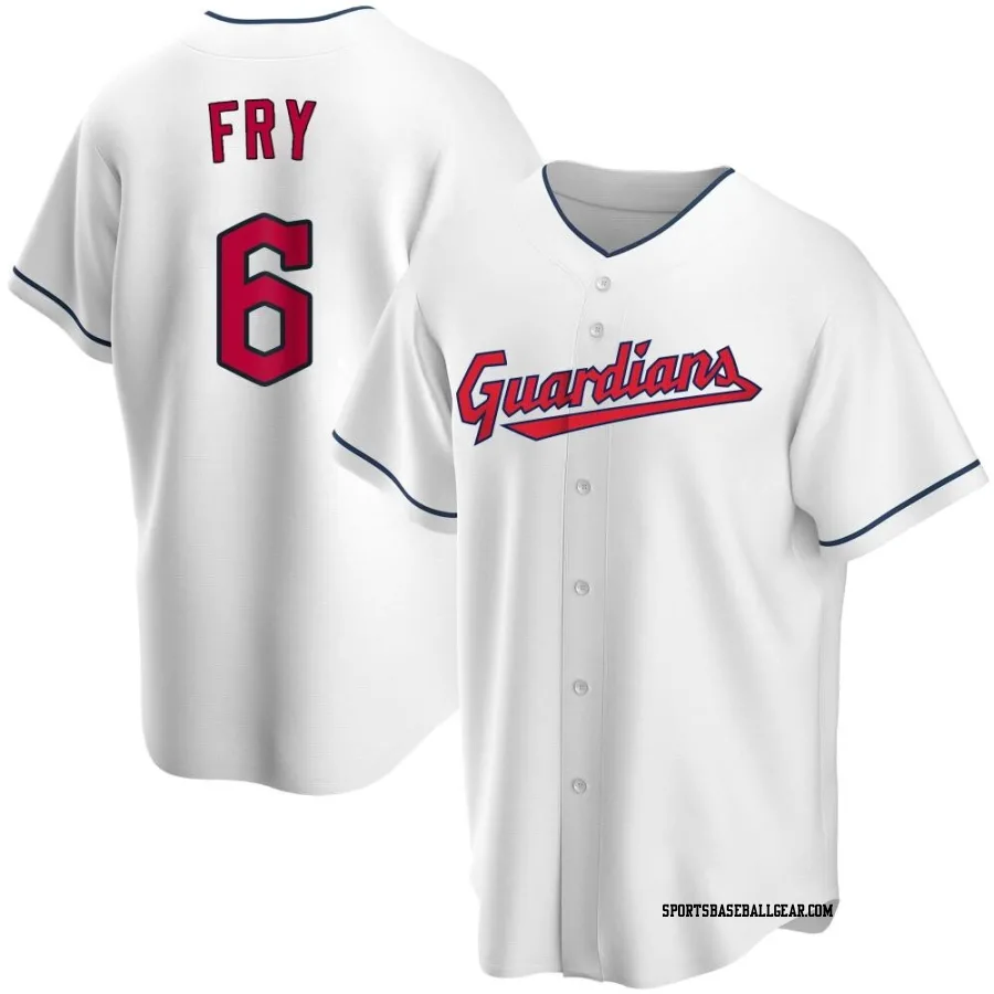 David Fry Men's Cleveland Guardians White Replica Home Jersey