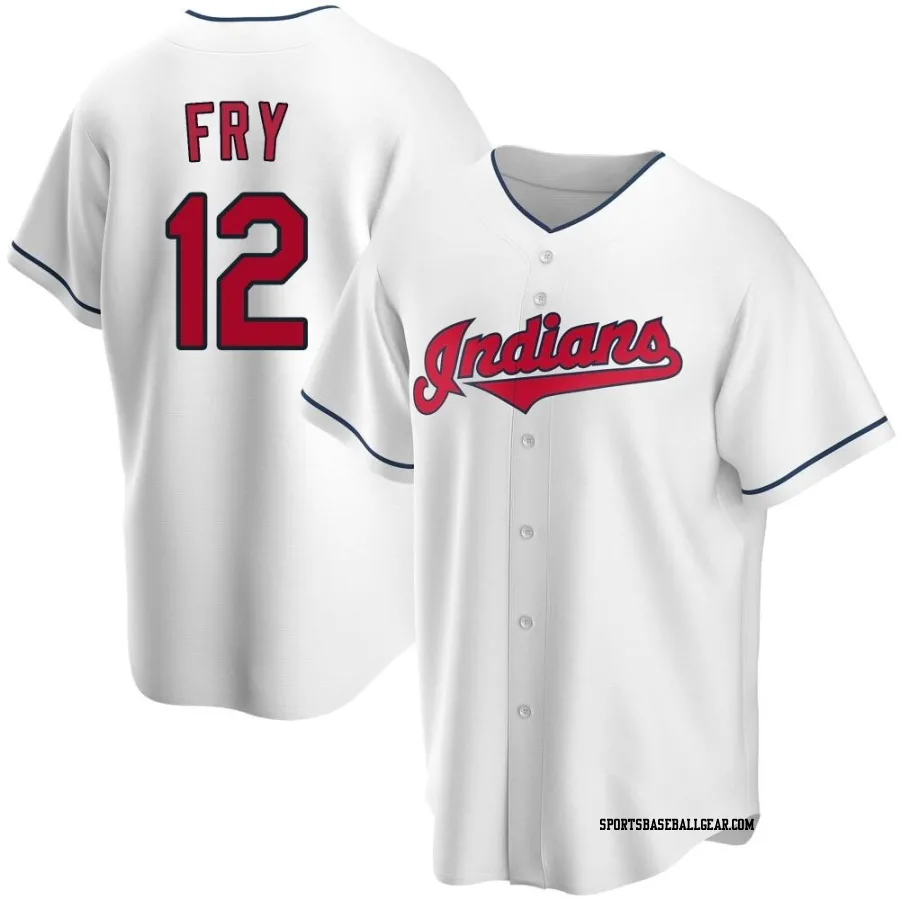 David Fry Men's Cleveland Guardians White Replica Home Jersey