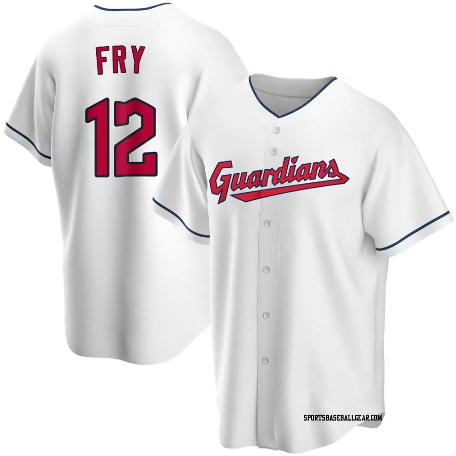 David Fry Men's Cleveland Guardians White Replica Home Jersey