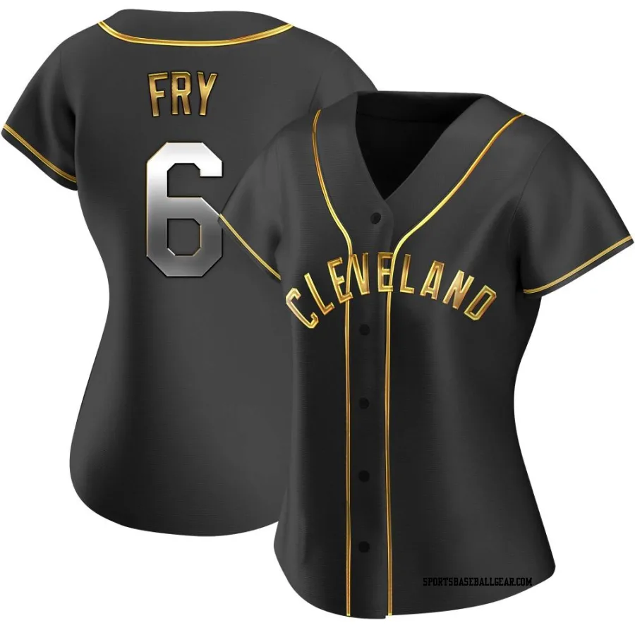 David Fry Women's Cleveland Guardians Black Golden Replica Alternate Jersey