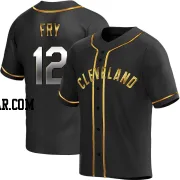 David Fry Youth Cleveland Guardians Black Golden Replica Alternate Jersey