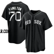 David Hamilton Men's Boston Red Sox Black/White Replica Jersey