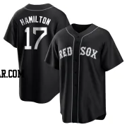 David Hamilton Men's Boston Red Sox Black/White Replica Jersey