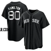 David Hamilton Men's Boston Red Sox Black/White Replica Jersey