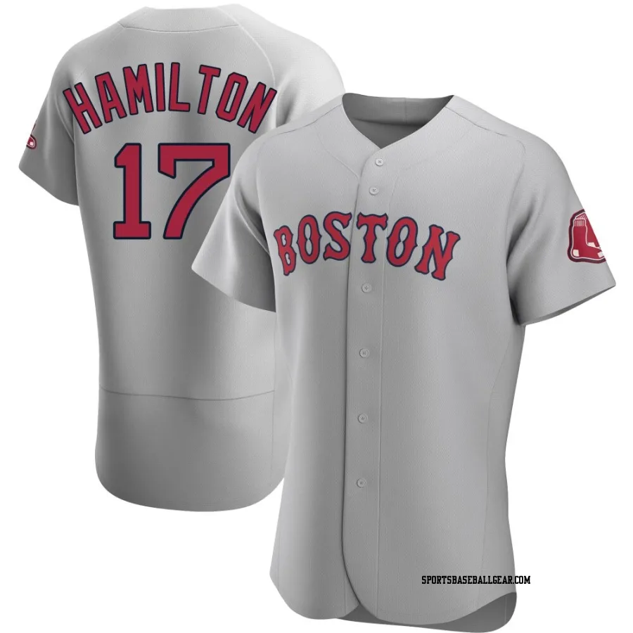 David Hamilton Men's Boston Red Sox Gray Authentic Road Jersey