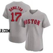 David Hamilton Men's Boston Red Sox Gray Elite Road Jersey