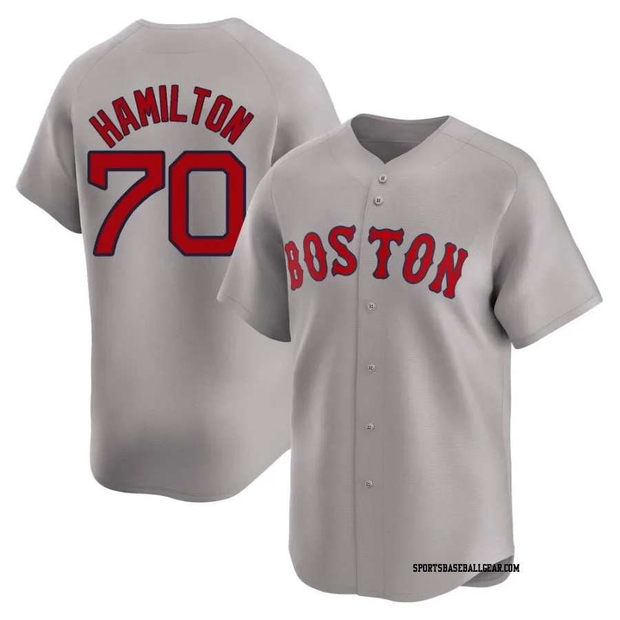 David Hamilton Men's Boston Red Sox Gray Limited Away Jersey