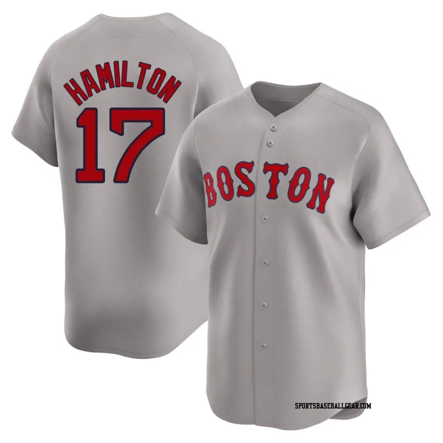 David Hamilton Men's Boston Red Sox Gray Limited Away Jersey