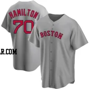 David Hamilton Men's Boston Red Sox Gray Replica Road Jersey