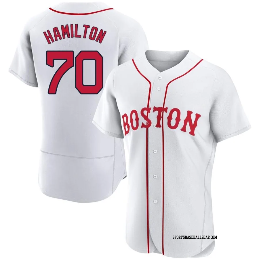 David Hamilton Men's Boston Red Sox White Authentic 2021 Patriots' Day Jersey