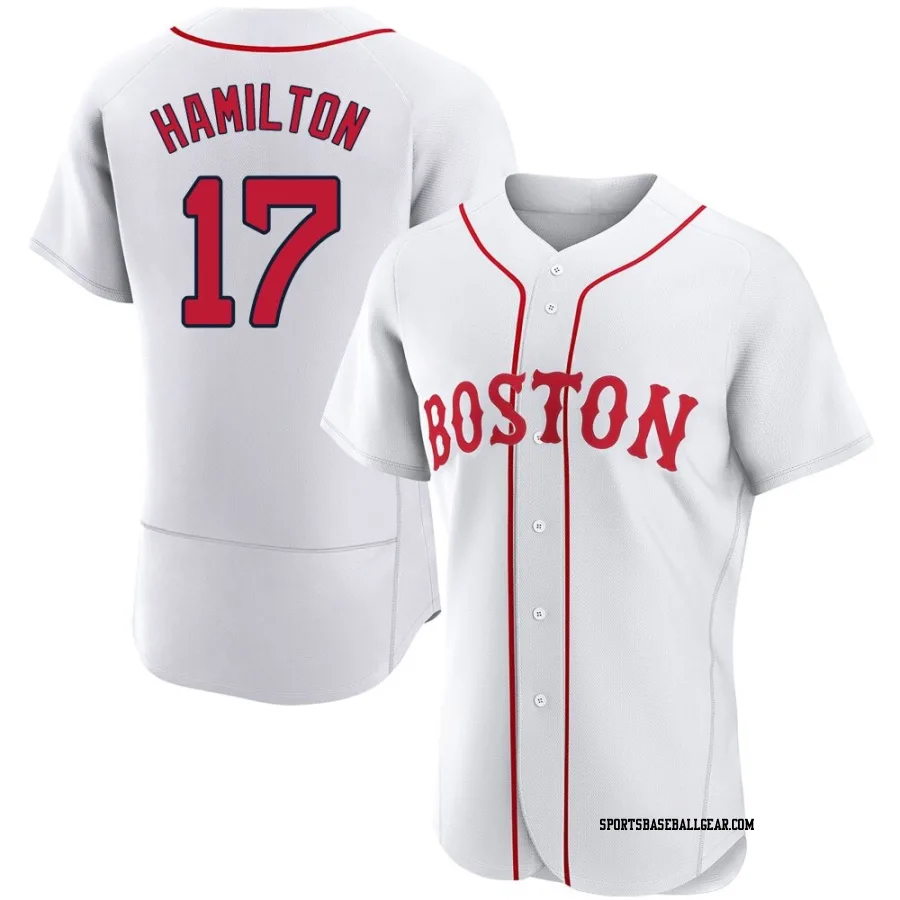 David Hamilton Men's Boston Red Sox White Authentic 2021 Patriots' Day Jersey