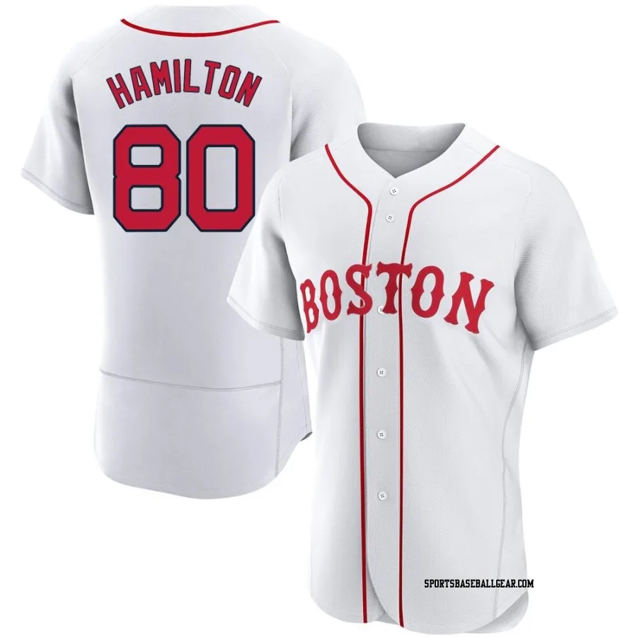 David Hamilton Men's Boston Red Sox White Authentic 2021 Patriots' Day Jersey