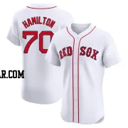 David Hamilton Men's Boston Red Sox White Elite Home Jersey