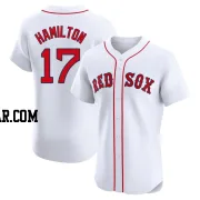 David Hamilton Men's Boston Red Sox White Elite Home Jersey