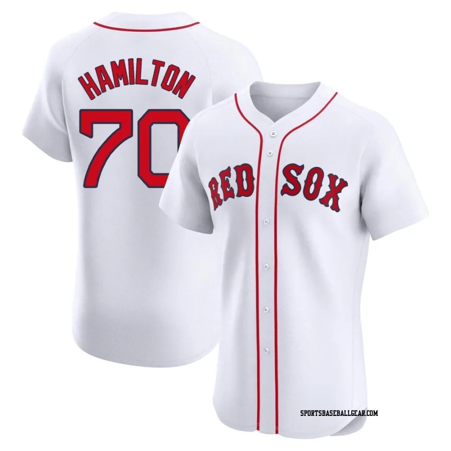 David Hamilton Men's Boston Red Sox White Elite Home Jersey