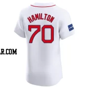 David Hamilton Men's Boston Red Sox White Elite Home Patch Jersey