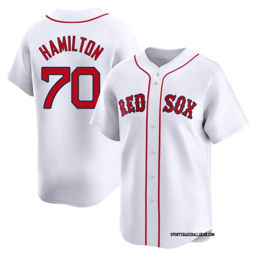 David Hamilton Men's Boston Red Sox White Limited Home Jersey