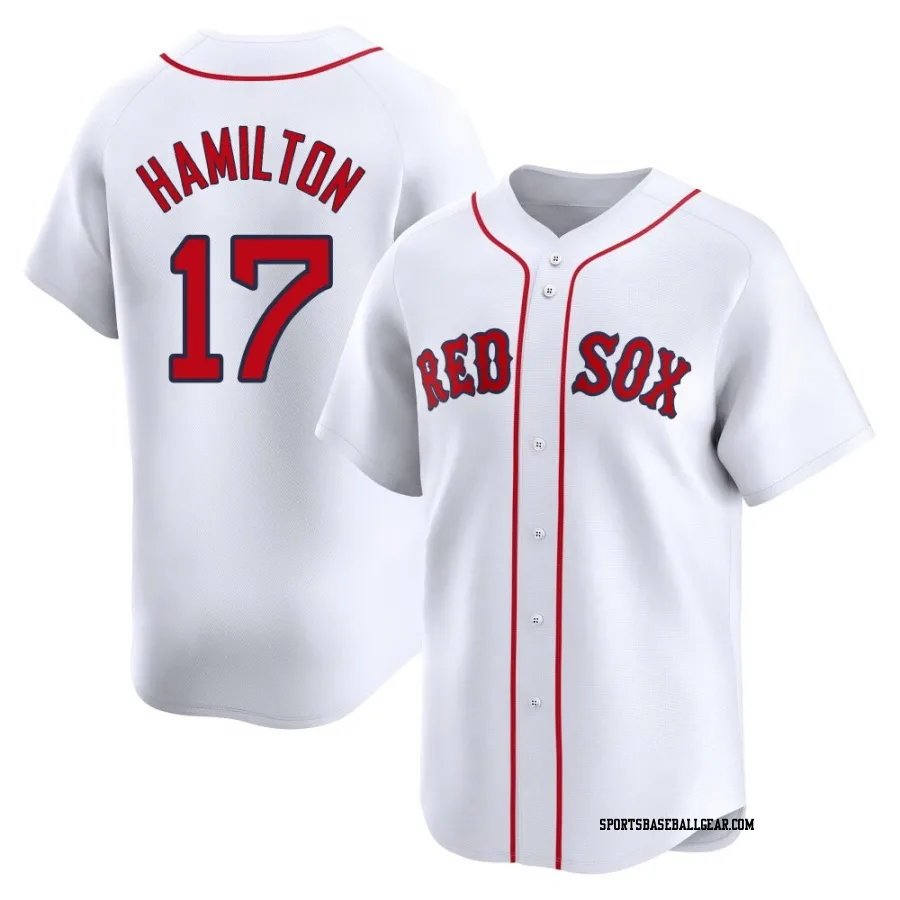 David Hamilton Men's Boston Red Sox White Limited Home Jersey