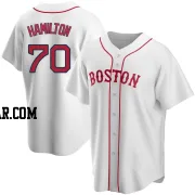 David Hamilton Men's Boston Red Sox White Replica Alternate Jersey