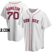 David Hamilton Men's Boston Red Sox White Replica Home Jersey